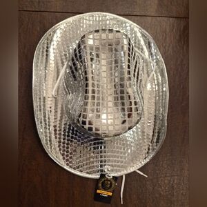 NEW Silver Sequin Cowboy Hat